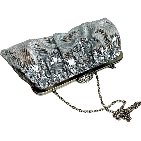 Jessica McClintock sequin clutch shoulder bag - Picture 3 of 9